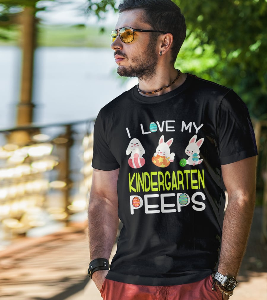 I Love My Kindergarten Peeps Easter Bunny Eggs T-Shirt