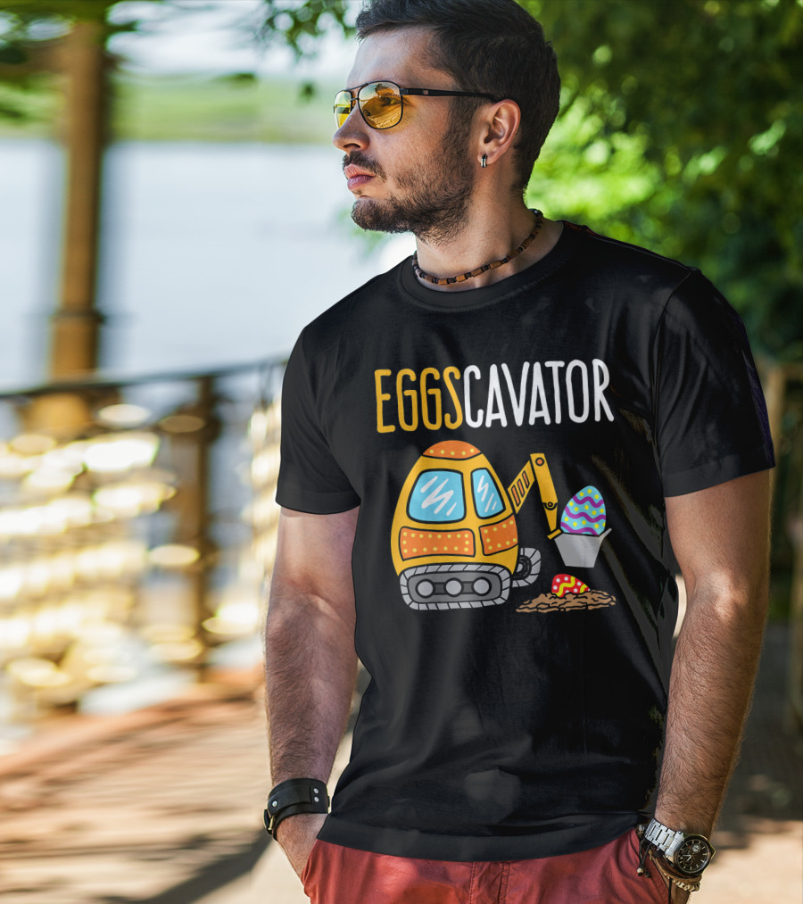Eggscavator Kids Easter Egg-Digging Excavator Boys T-Shirt