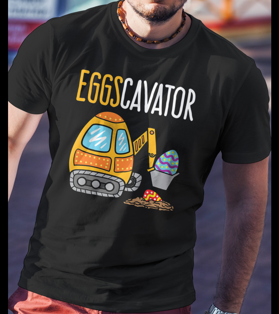 Eggscavator Kids Easter Egg-Digging Excavator Boys T-Shirt