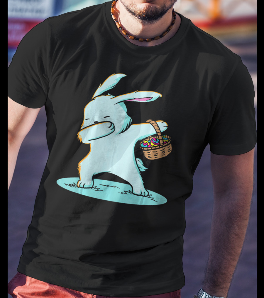 Easter Bunny Dab With Basket Of Eggs For Boys T-Shirt