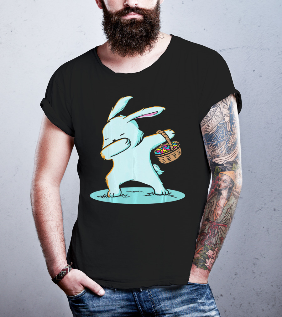 Easter Bunny Dab With Basket Of Eggs For Boys T-Shirt