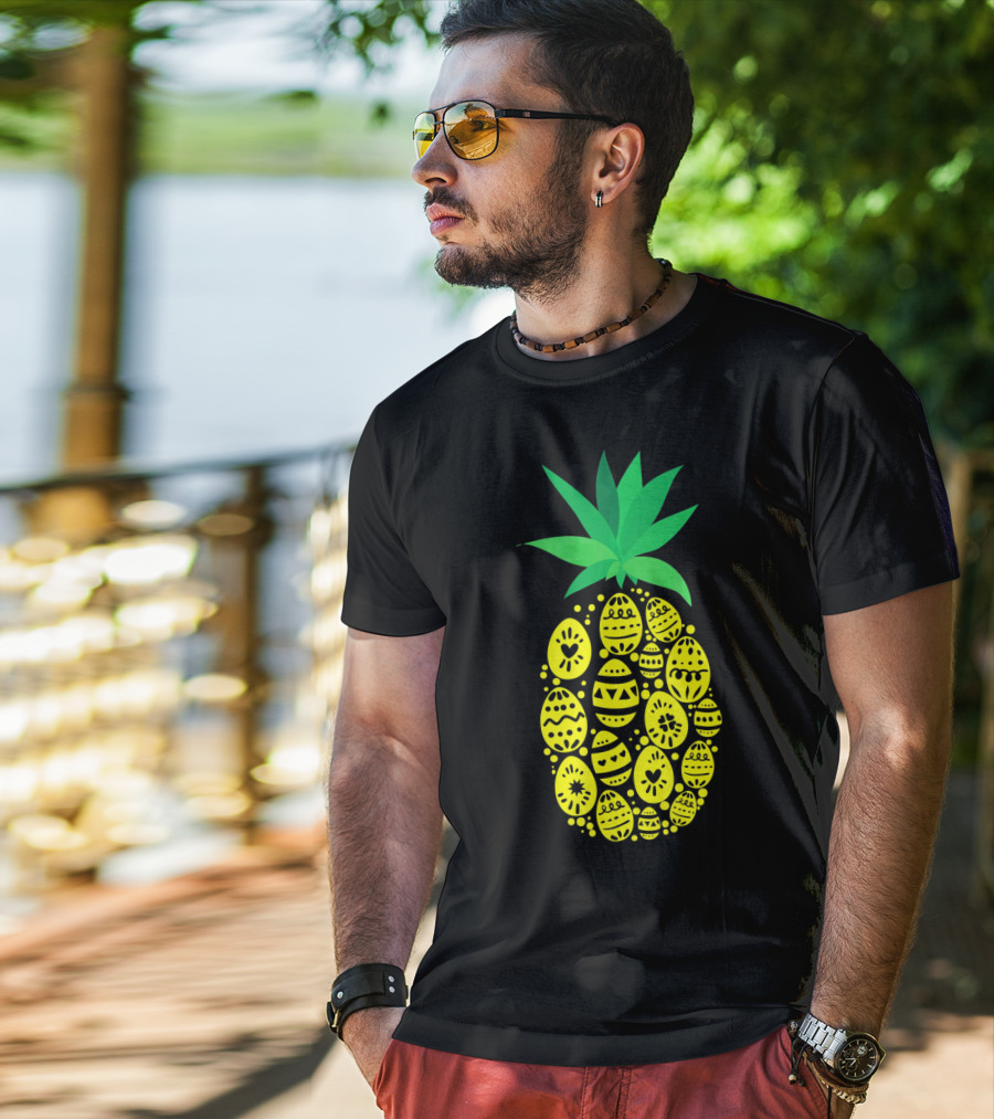 Funny Pineapple Easter Eggs Hunting East T-Shirt