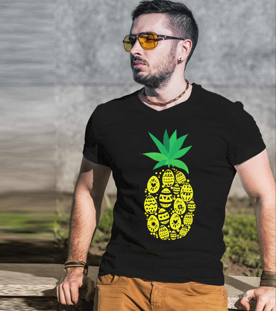 Funny Pineapple Easter Eggs Hunting East T-Shirt