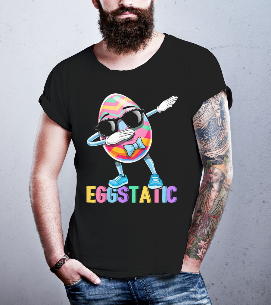Eggstatic Colorful Dabbing Sunglasses Easter Egg T-Shirt