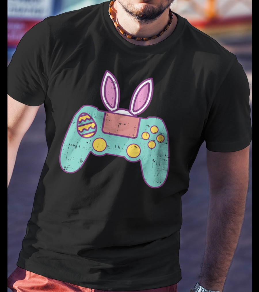 Easter Bunny Gamer Controller With Eggs Gaming Bunn T-Shirt