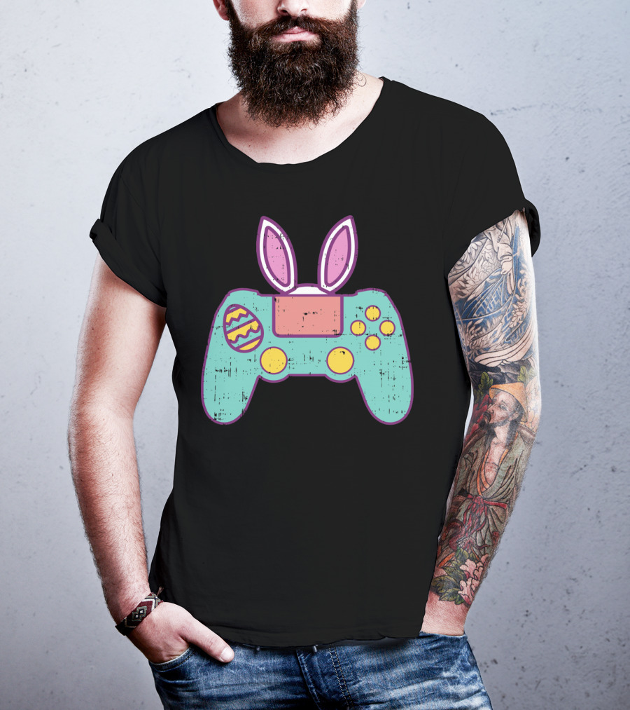 Easter Bunny Gamer Controller With Eggs Gaming Bunn T-Shirt