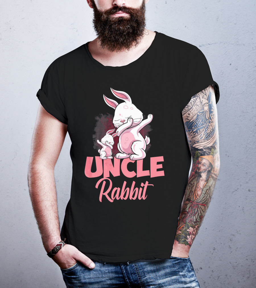 Uncle Rabbit Matching Family Bunny Playful Pink Easter T-Shirt
