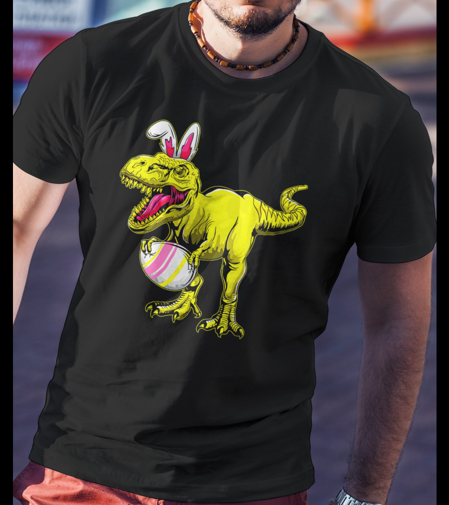 Tyrannosaurus Rex Easter Bunny Dinosaur With Egg T-Shirt