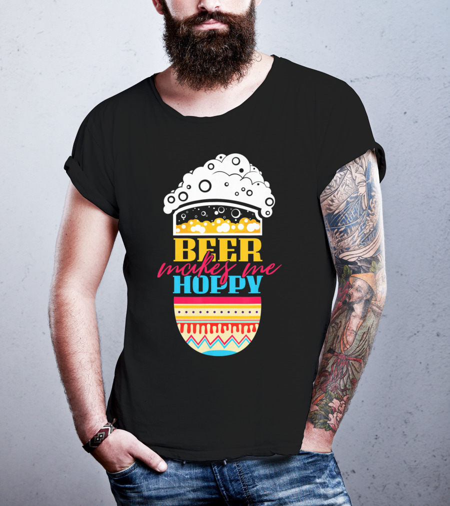 Beer Makes Me Hoppy Easter Egg Beer Foam T-Shirt