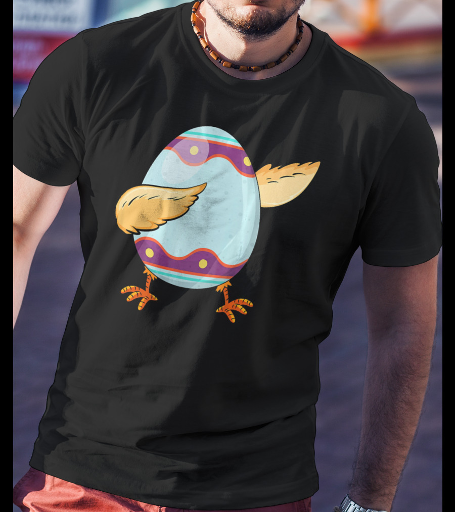 Happy Easter Day Funny Dabbing Egg With Wings And Feet T-Shirt