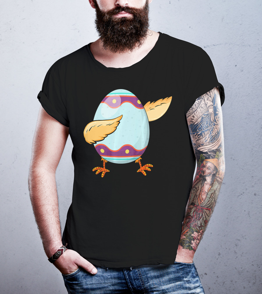 Happy Easter Day Funny Dabbing Egg With Wings And Feet T-Shirt