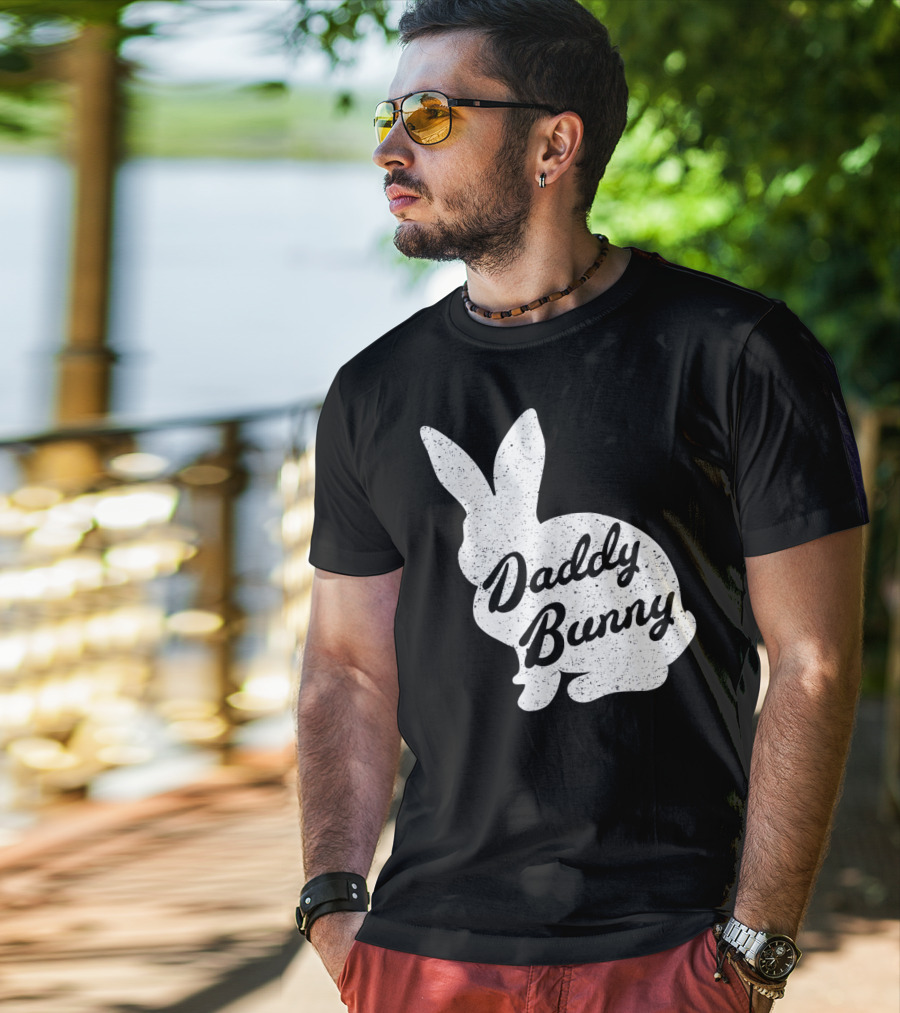 Daddy Bunny Mens Funny And Cute Easter T-Shirt