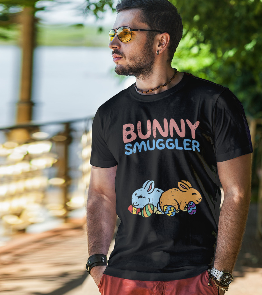 Bunny Smuggler Twins Easter Pregnancy T-Shirt