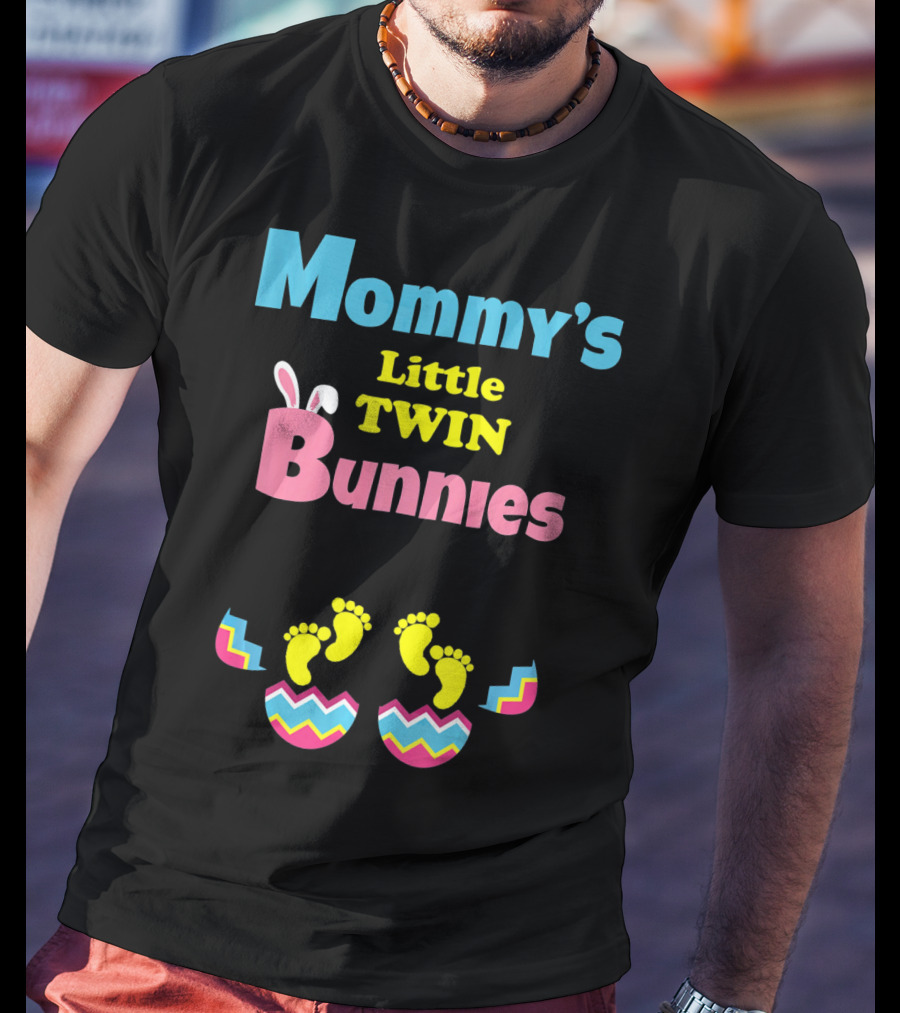 Mommy's Little Twin Bunnies Easter Expecting Mom Twins Pregnancy Ann T-Shirt