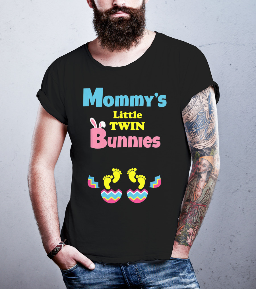 Mommy's Little Twin Bunnies Easter Expecting Mom Twins Pregnancy Ann T-Shirt