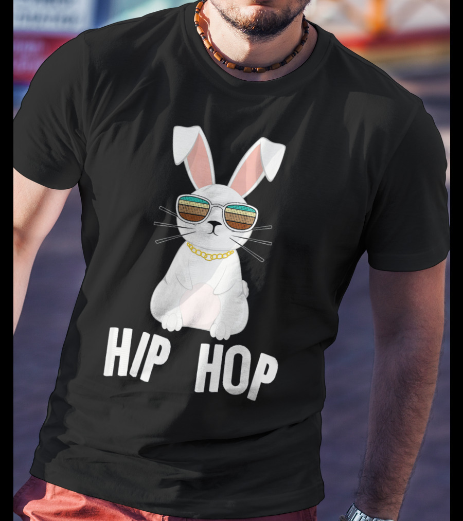 Hip Hop Bunny With Sunglasses And Gold Chain T-Shirt