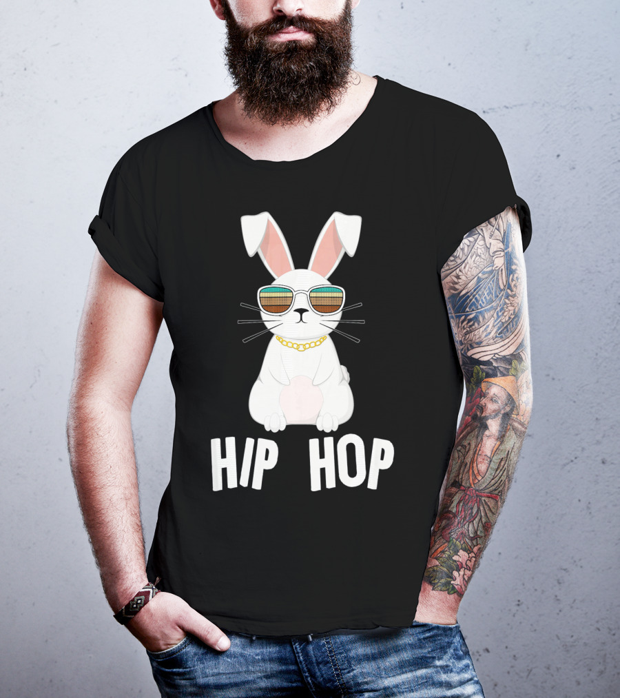 Hip Hop Bunny With Sunglasses And Gold Chain T-Shirt