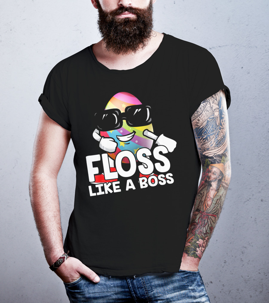 Floss Like A Boss Rainbow Egg With Sunglasses T-Shirt