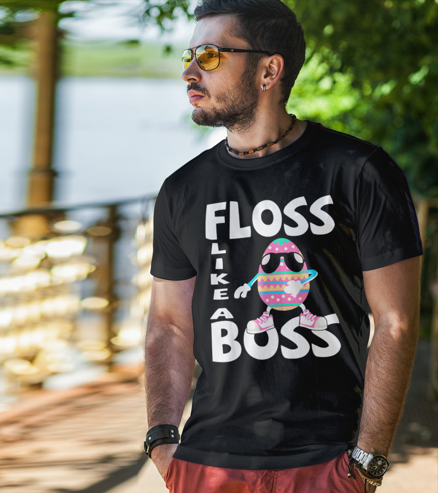 Floss Like A Boss Cute Flossing Easter Egg T-Shirt