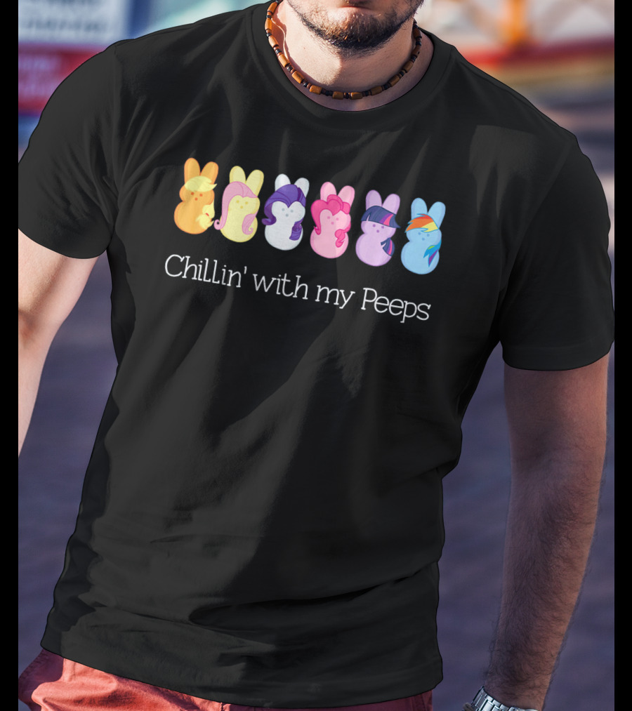 Chillin' With My Peeps Funny Easter Bunny Friends T-Shirt