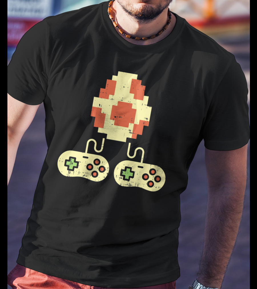 Easter Egg Pixel Art With Retro Game Controllers Gamer Gaming T-Shirt