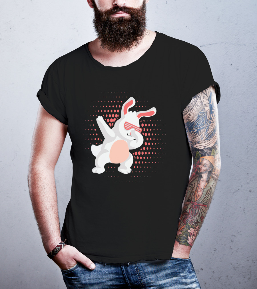 Funny Dabbing Hip Hop Bunny Easter With Shades T-Shirt