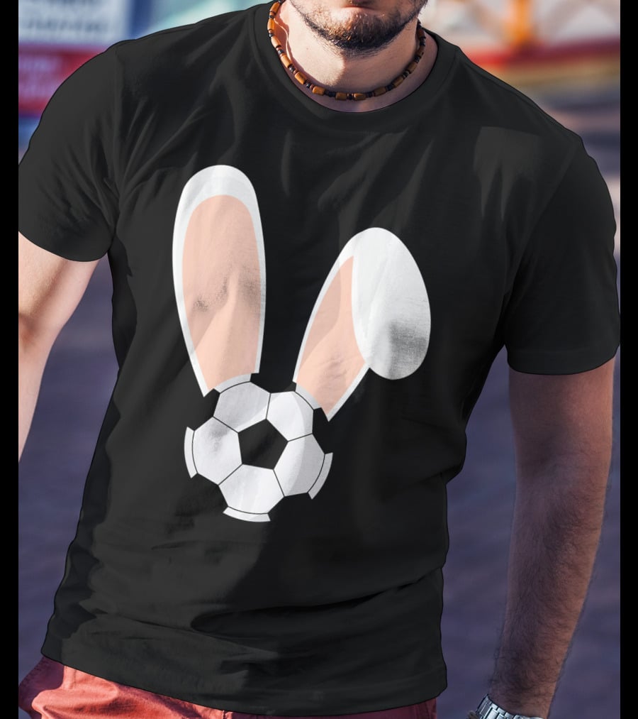 Easter Rabbit Bunny Ears Soccer Ball Combination T-Shirt