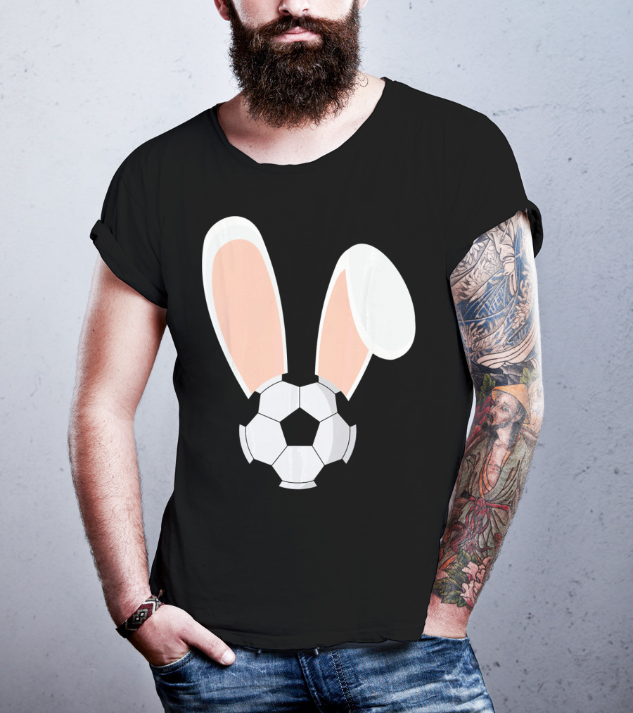 Easter Rabbit Bunny Ears Soccer Ball Combination T-Shirt