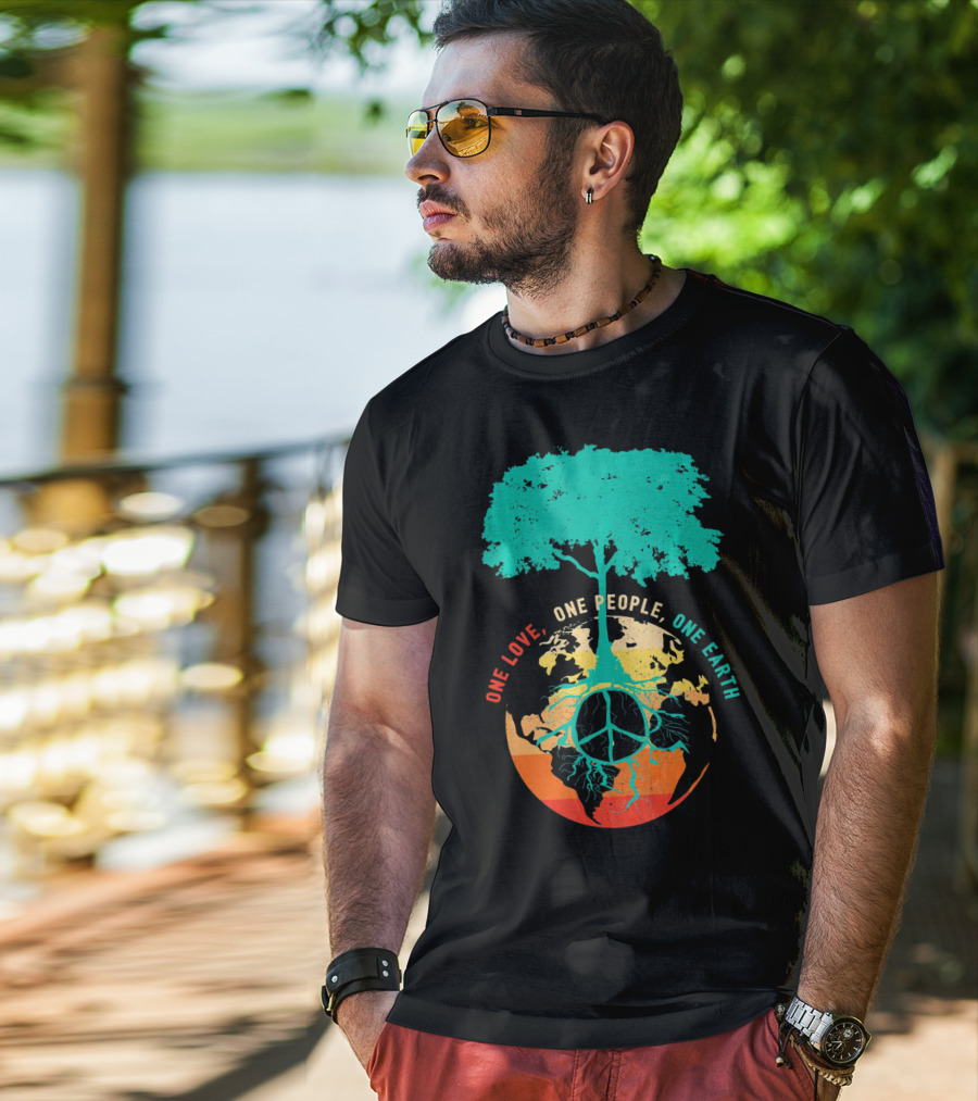 One Love One People One Earth Peace Tree T-Shirt