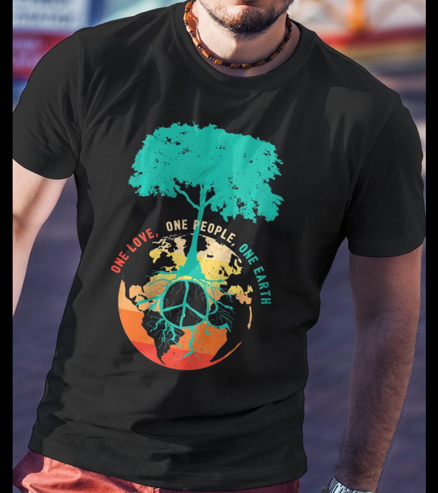 One Love One People One Earth Peace Tree T-Shirt