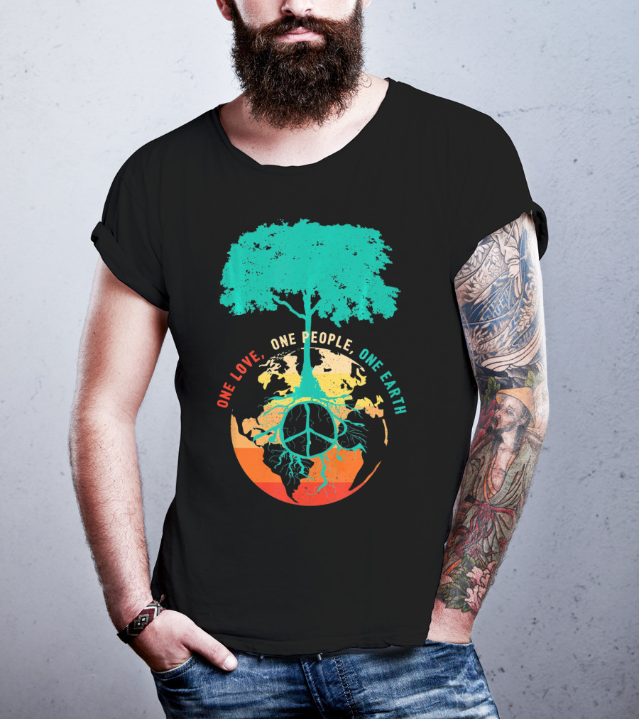 One Love One People One Earth Peace Tree T-Shirt