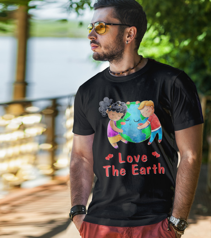 Love The Earth Children Hugging Globe T-Shirt