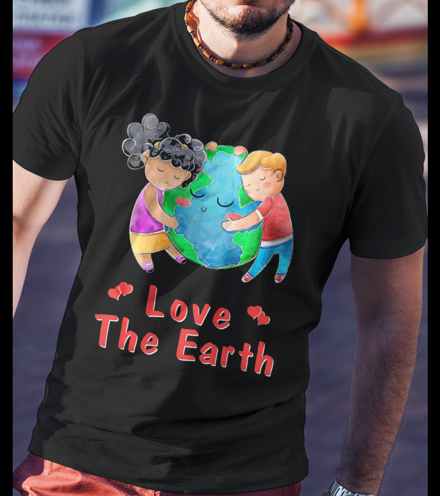 Love The Earth Children Hugging Globe T-Shirt