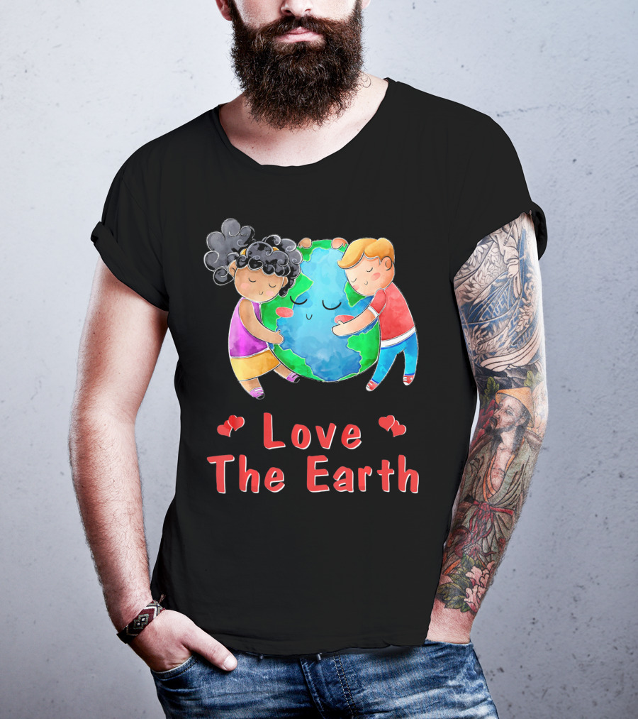 Love The Earth Children Hugging Globe T-Shirt