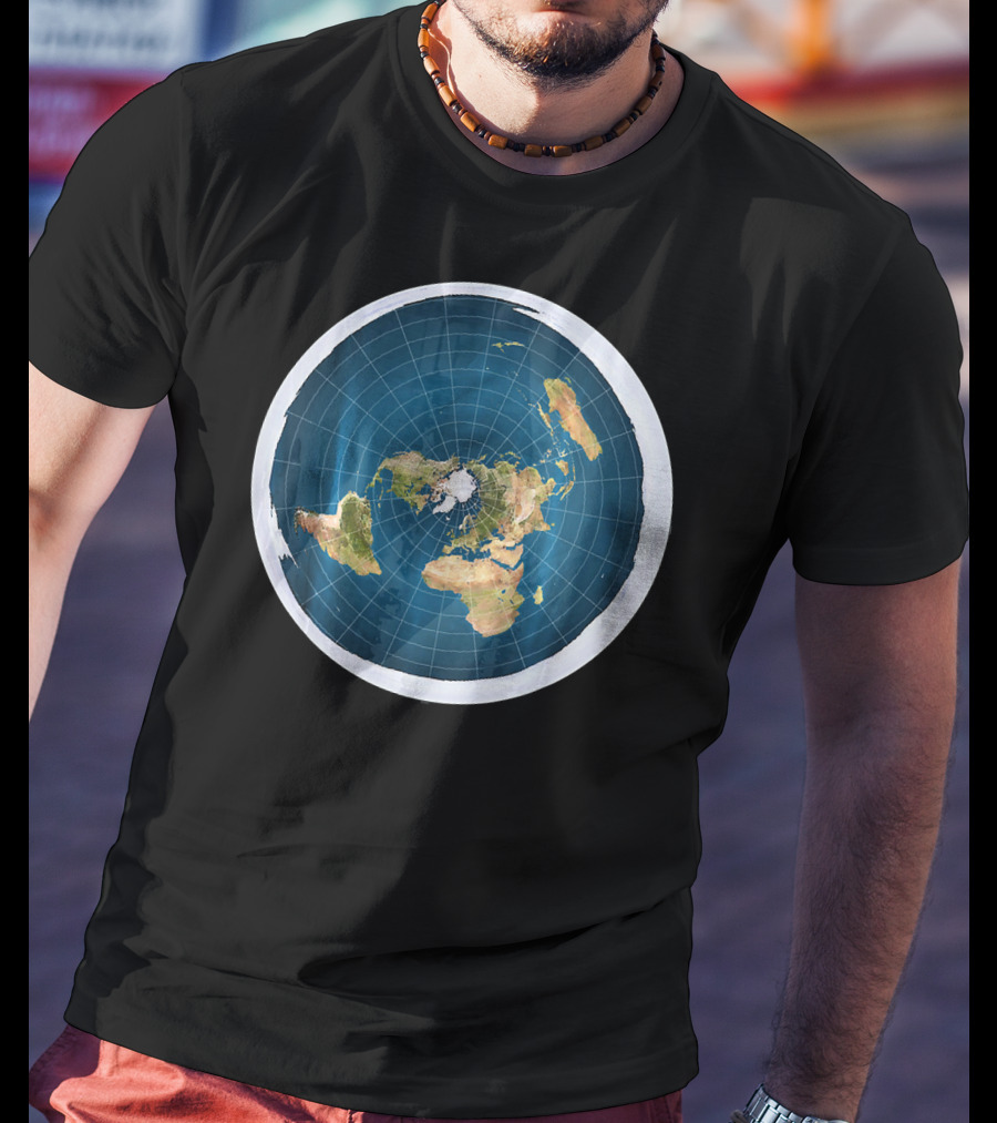 Map Of The Flat Earth Circular Projection T-Shirt