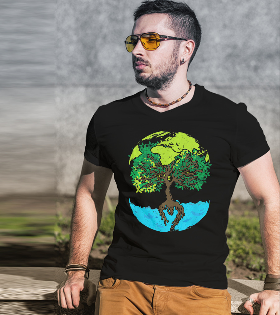 World Environment Earth Day Save The Tree Planet Nature Conservation T-Shirt