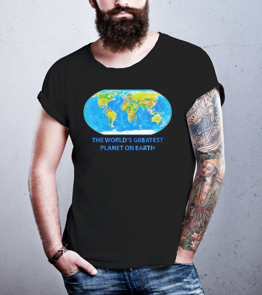 The World's Greatest Planet On Earth Map T-Shirt