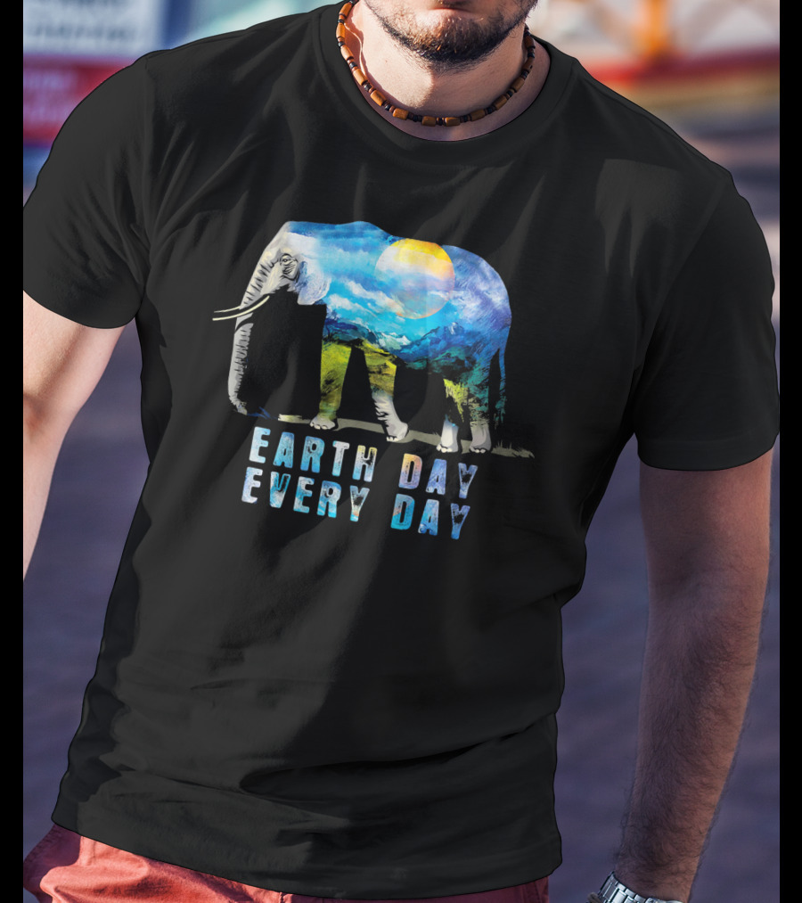 Elephant Earth Day Every Day Nature Scene T-Shirt