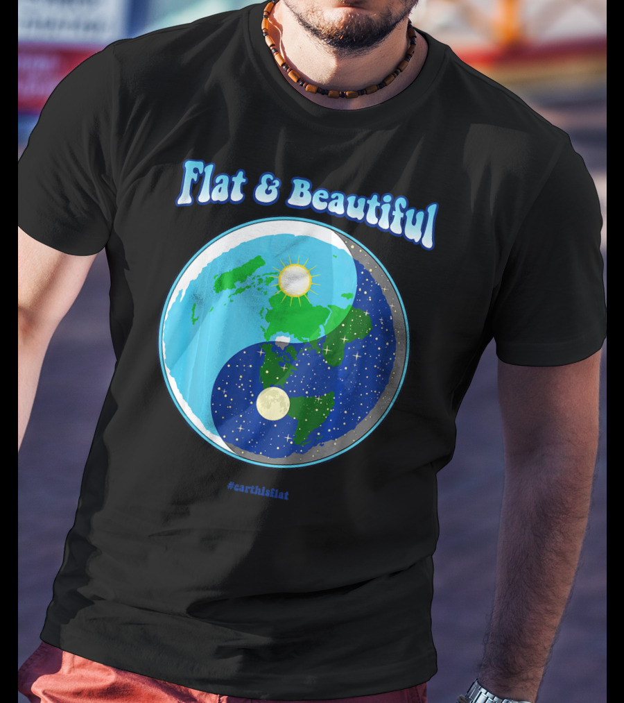 Flat And Beautiful Earth Ying Yang #earthisflat T-Shirt
