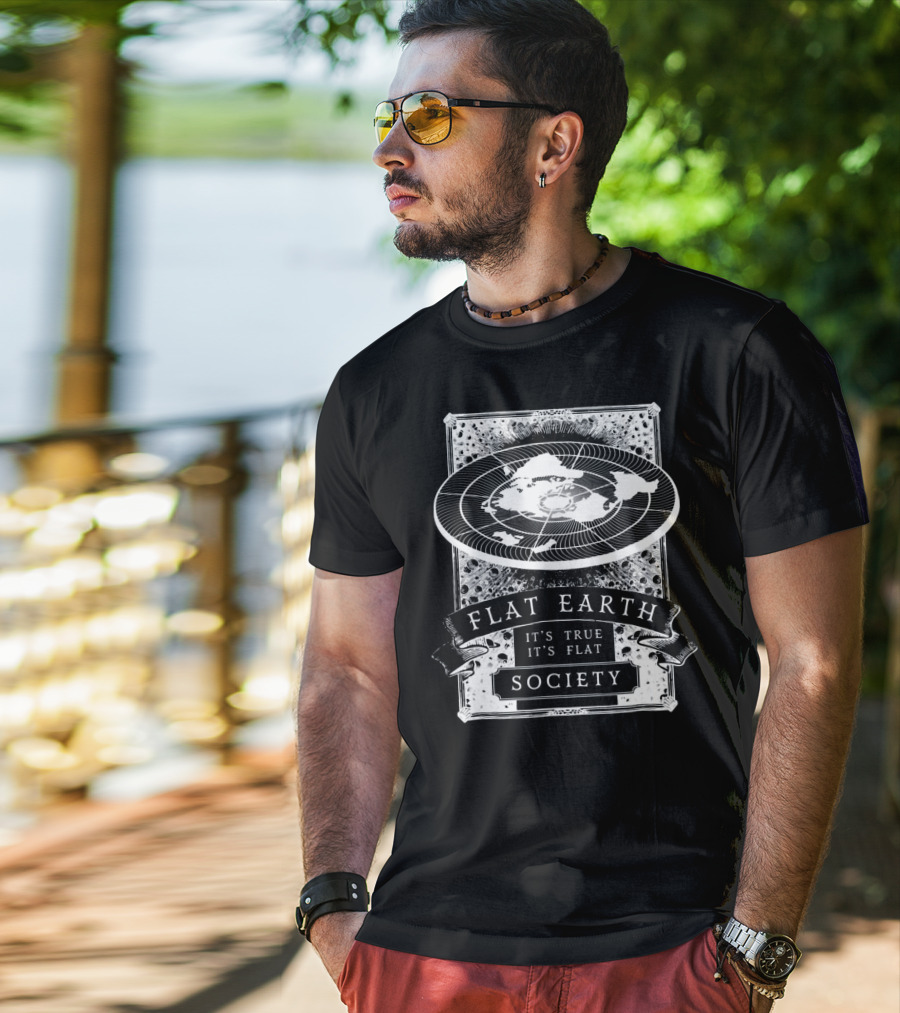 Vintage Flat Earth Society It's True It's Flat T-Shirt