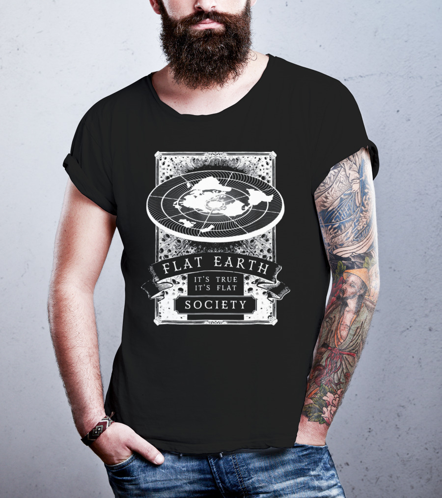 Vintage Flat Earth Society It's True It's Flat T-Shirt