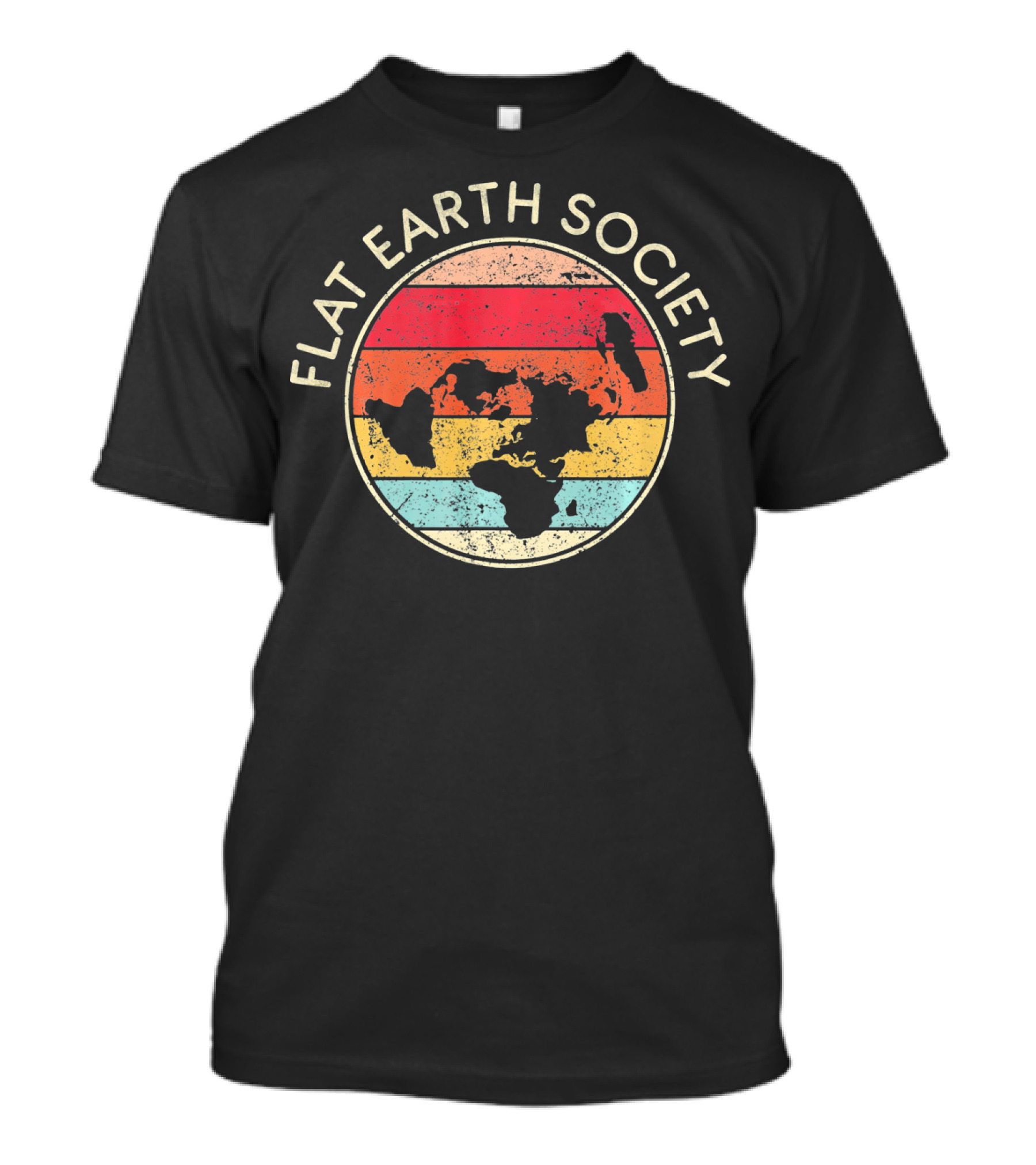 Flat Earth Society Retro Map Conspiracy T-Shirt