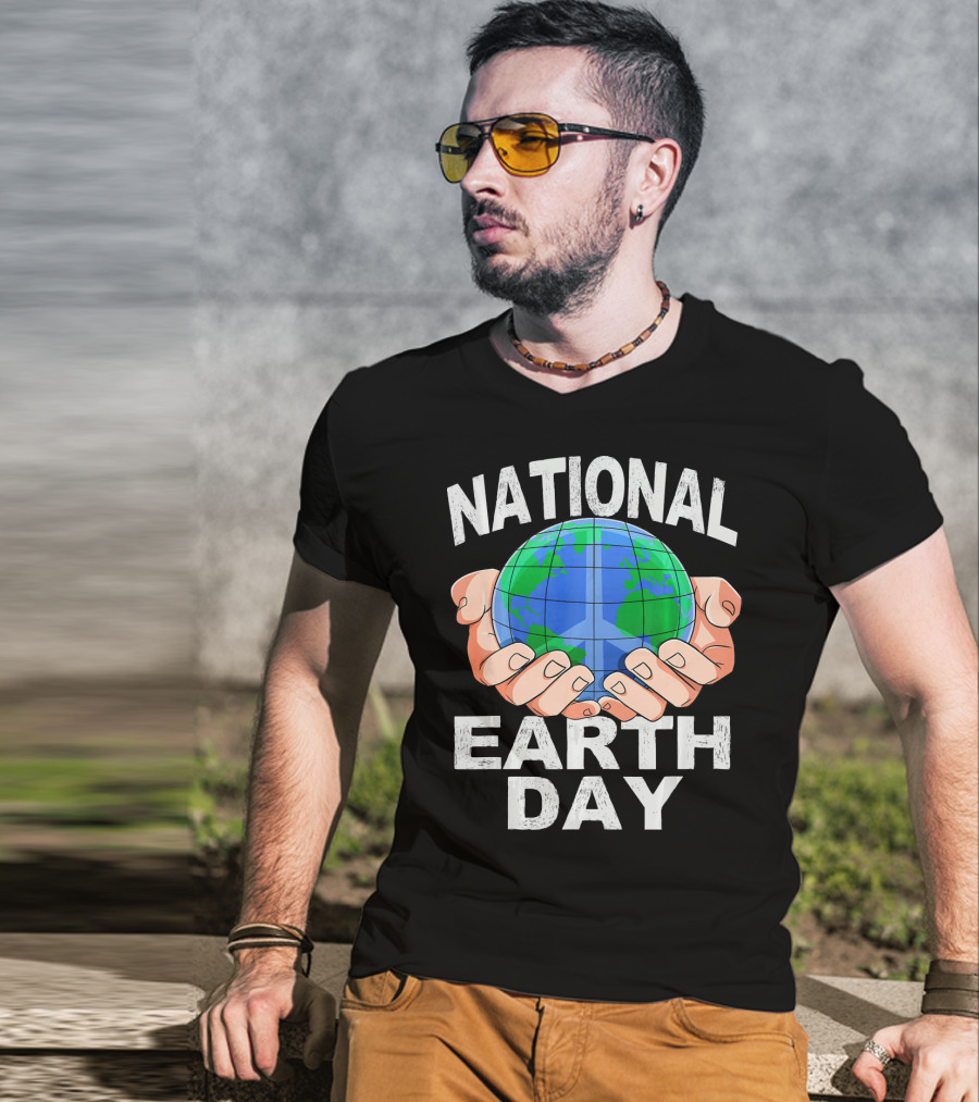National Earth Day Nature Hands Holding Globe April T-Shirt