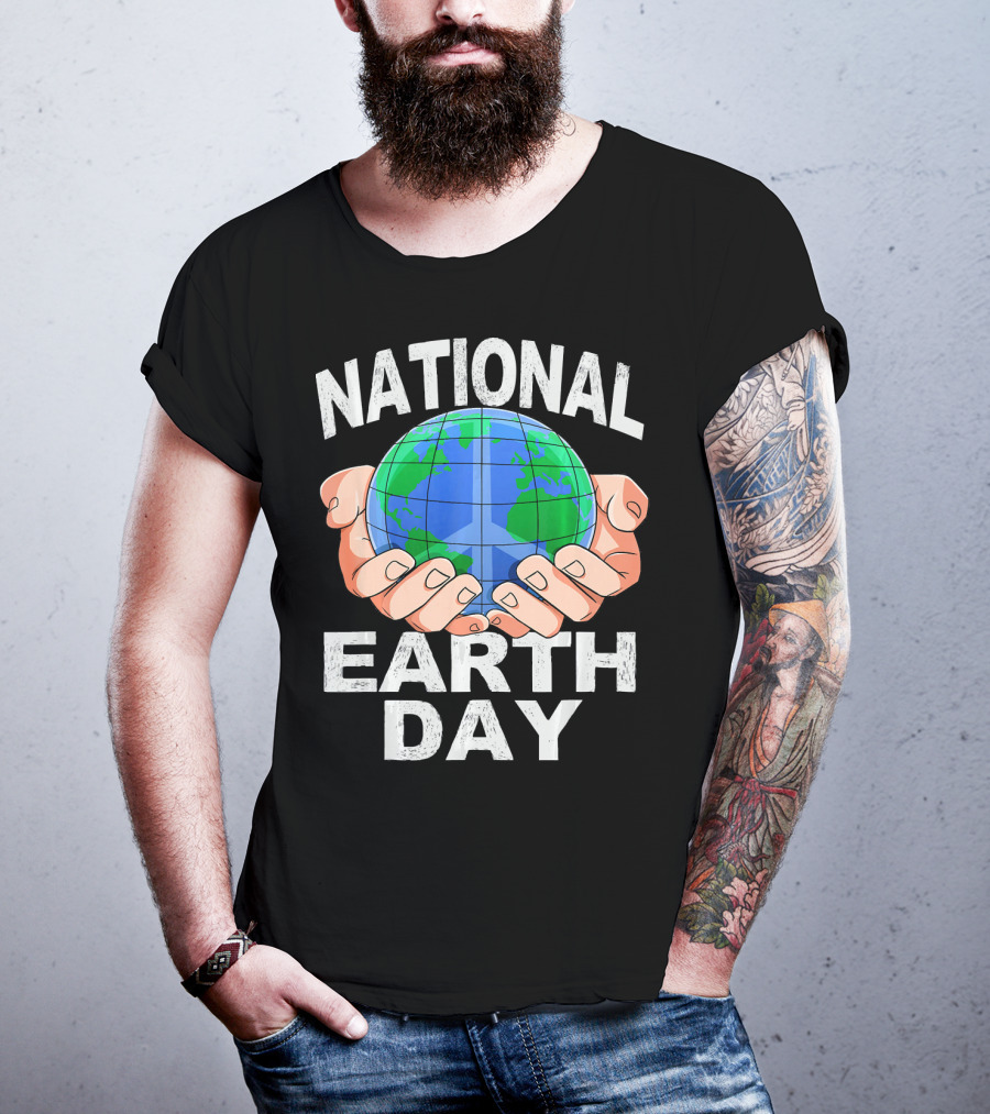National Earth Day Nature Hands Holding Globe April T-Shirt