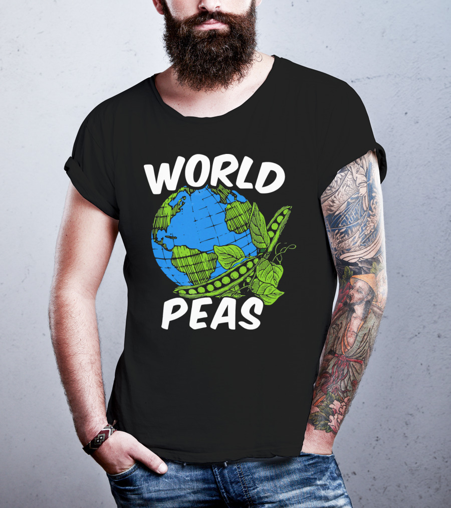 World Peas Pun Funny Peace On Earth T-Shirt