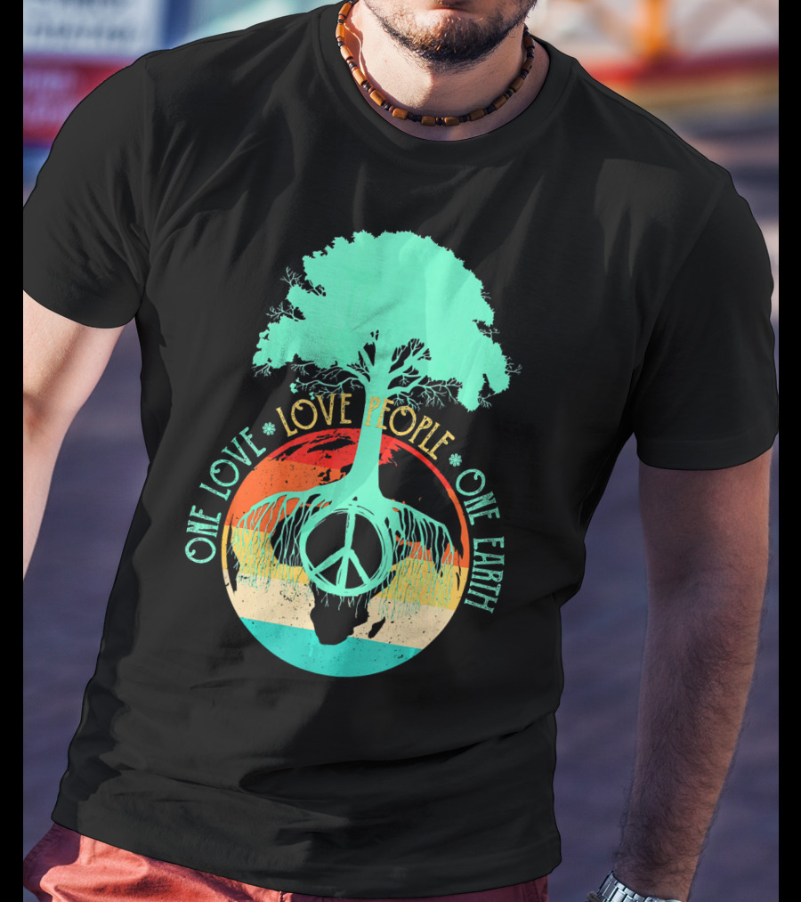 One Love People One Earth Peace Tree T-Shirt