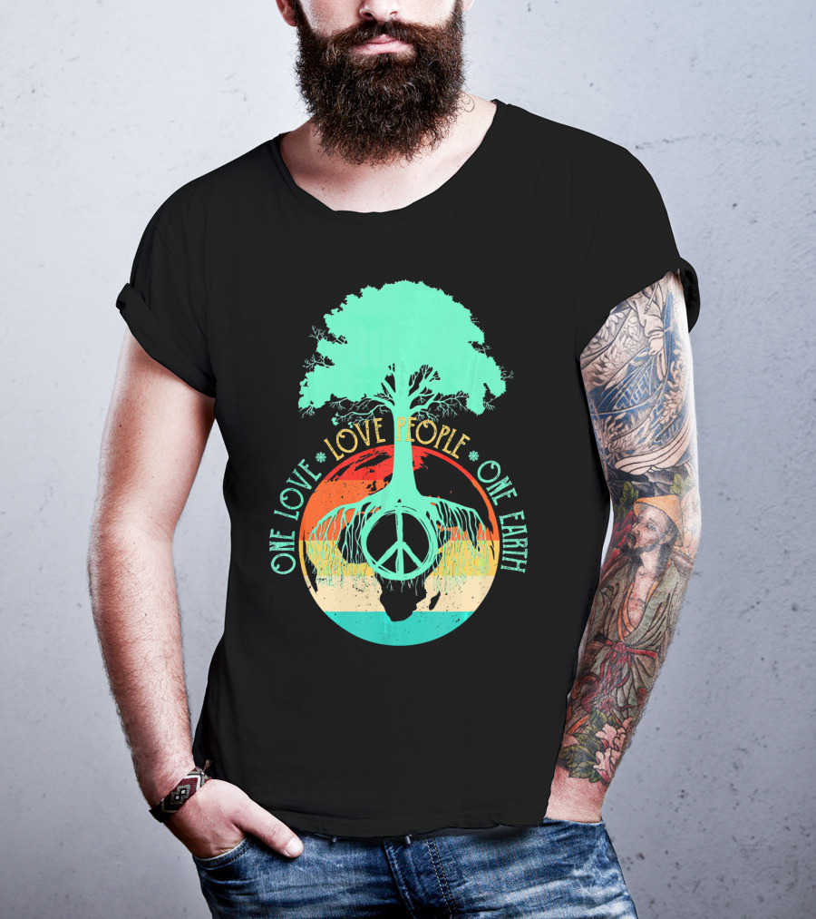 One Love People One Earth Peace Tree T-Shirt