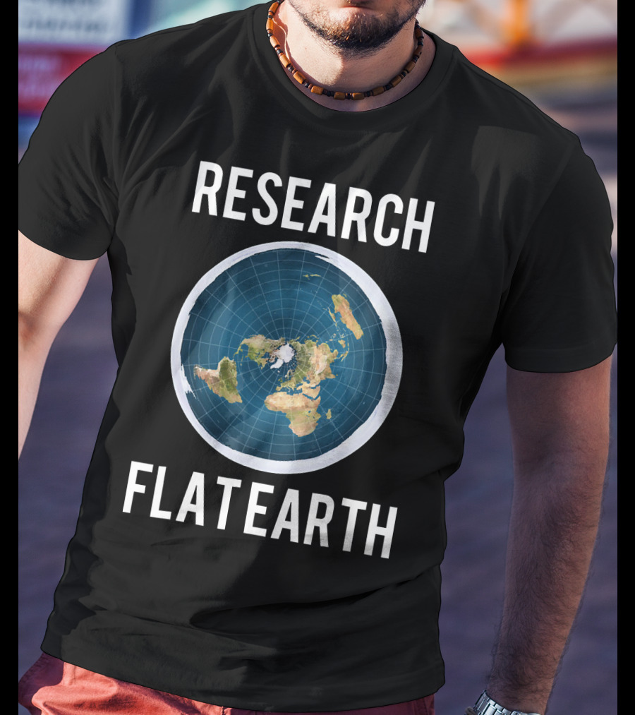 Research Flat Earth Map Exploration T-Shirt