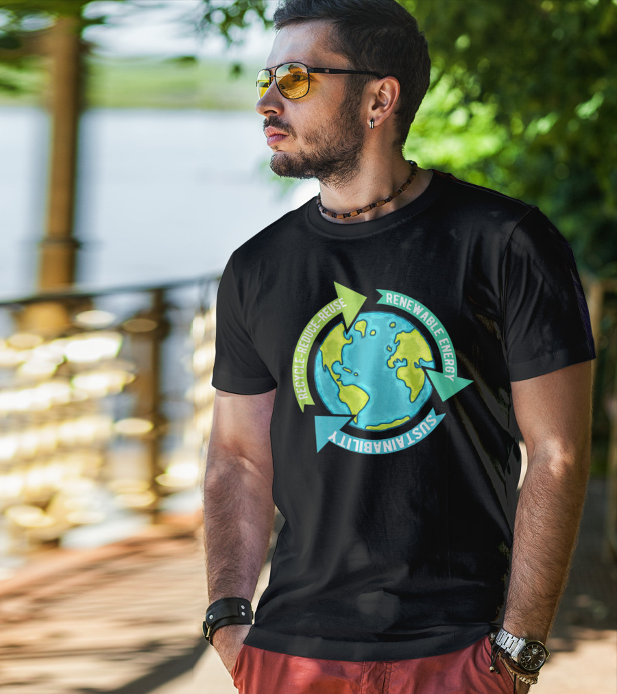 Recycle Reduce Reuse Renewable Energy Sustainability Earth T-Shirt