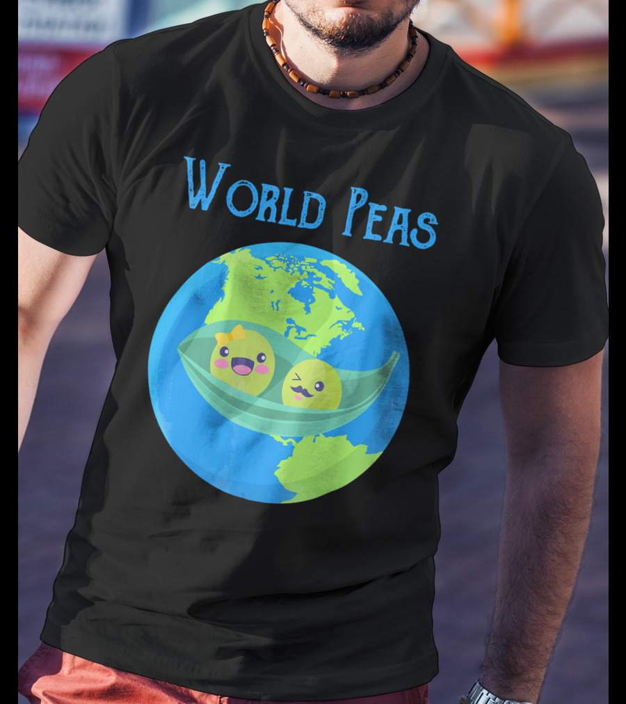 World Peas Give Peas A Chance Earth Peapod T-Shirt
